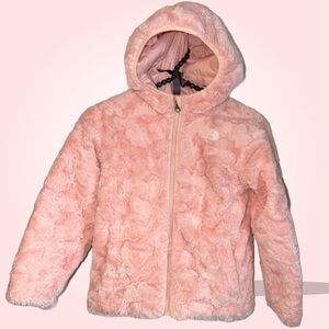 North Face Reversible Light Pink Mossbud Swirl Puffer Sz 6 Toddler Jacket Coat